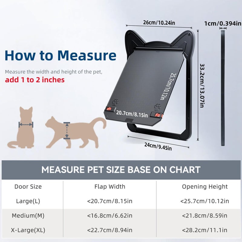 AuraSphere Pet Screen Door for Medium Dogs & Cats - Heavy Duty Magnetic Lockable Flap, Inside Door 10.12x8.15inch, Easy Install for Sliding Glass/Patio Doors Screen, Scratch-Resistant & Security Latch (Size L) - Image 5